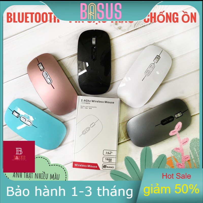 Chuột không dây Bluetooth cao cấp , pin sạc,kết nối được với thiết bị có Bluetooth và máy tính - BASUS