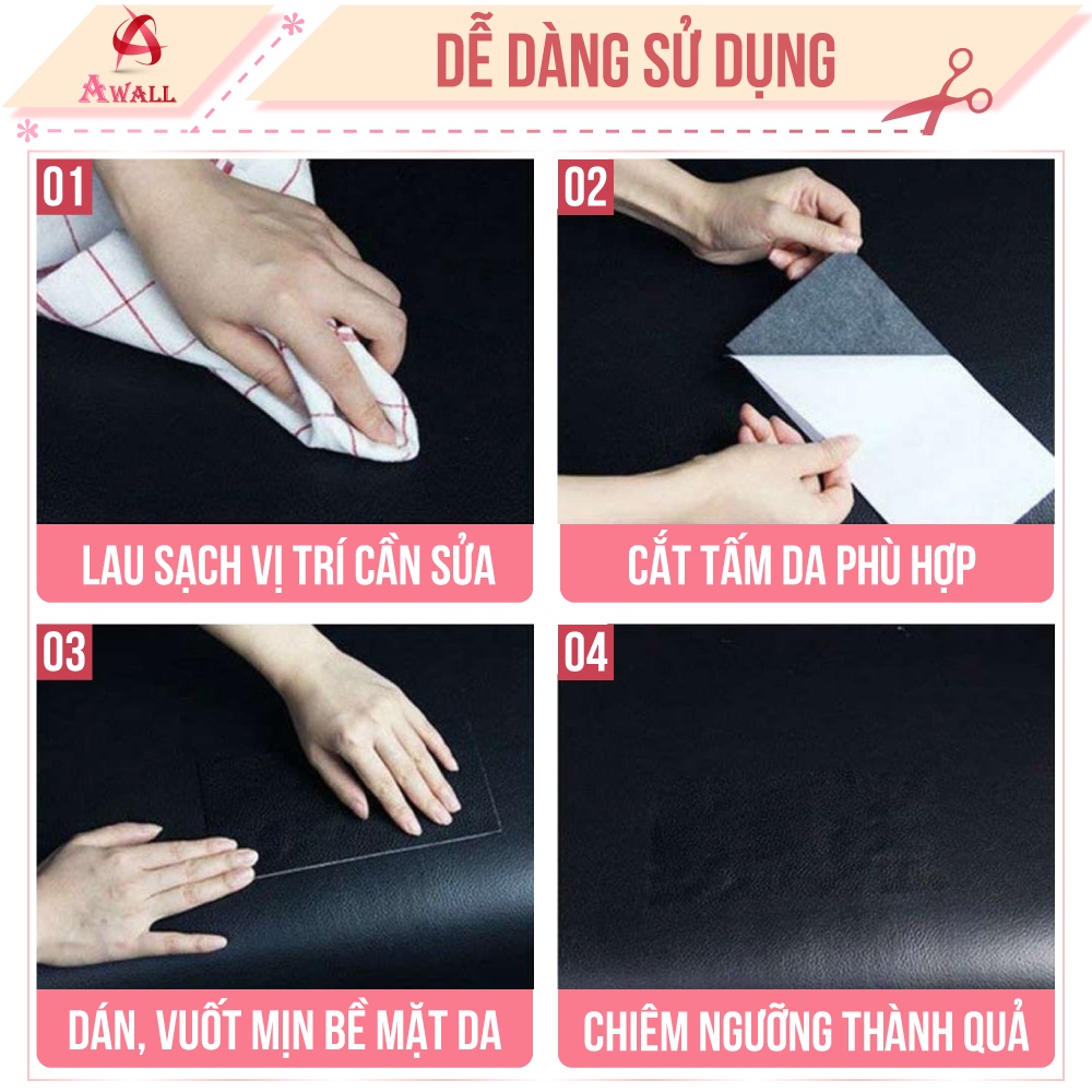 Miếng dán vải da PU tự dính sửa chữa ghế sofa cỡ lớn đồ da cao cấp nhiều màu đẹp | BigBuy360 - bigbuy360.vn