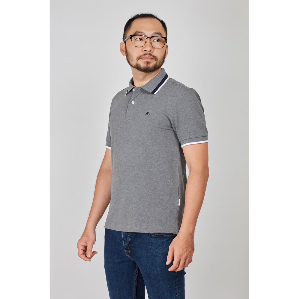 Áo Thun Polo nam mattana Slim Fit xám trơn MPM86200417707311