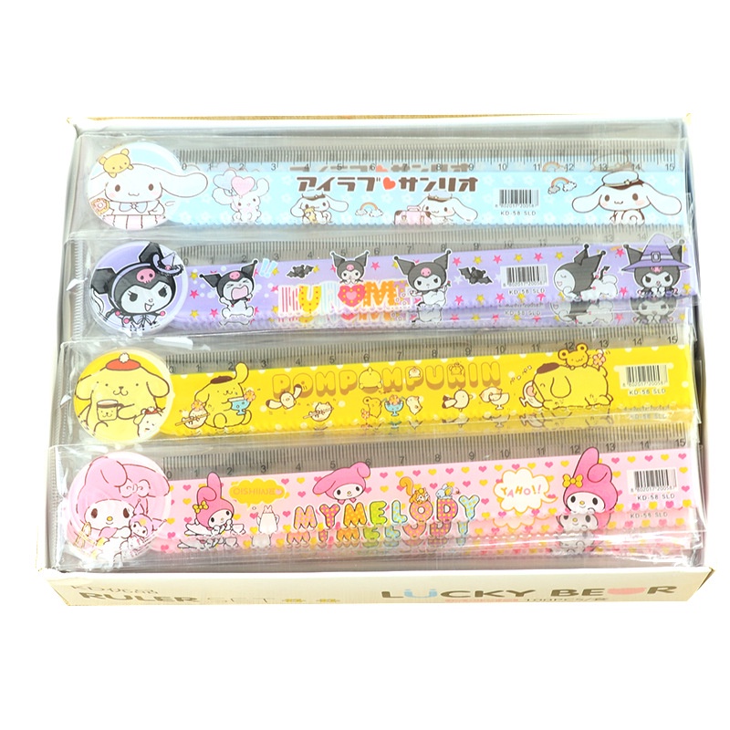 Phim hoạt hình thước phim hoạt hình 15cm thước trong suốt quy mô vẽ thước sanrio sinh viên văn phòng phẩm thước wj001