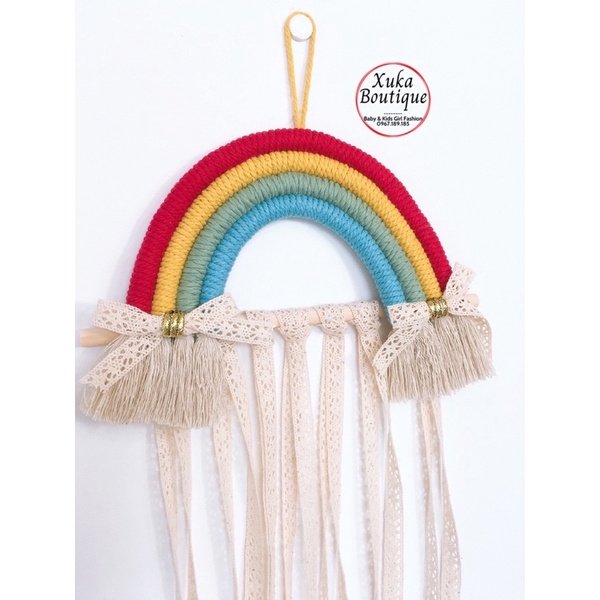 Phụ Kiện Treo Kẹp Tóc Cho Bé Hình Cầu Vồng Màu Sắc Đẹp Mắt Thích Hợp Trang Trí Phòng Bé Gái