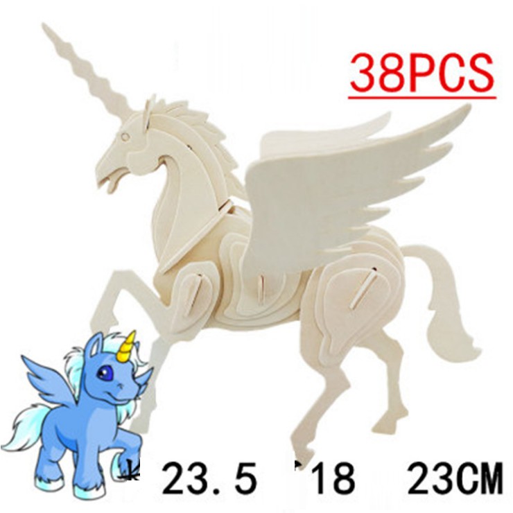 Đồ chơi lắp ráp gỗ 3D Mô hình Kỳ Lân Unicorns