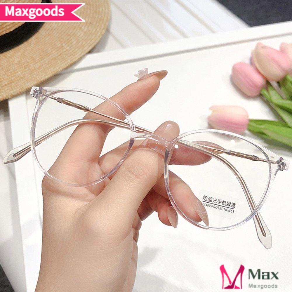 Mắt Kính Gọng Tròn Bằng Kim Loại Chống Tia UV Màu Xanh Dương Thời Trang