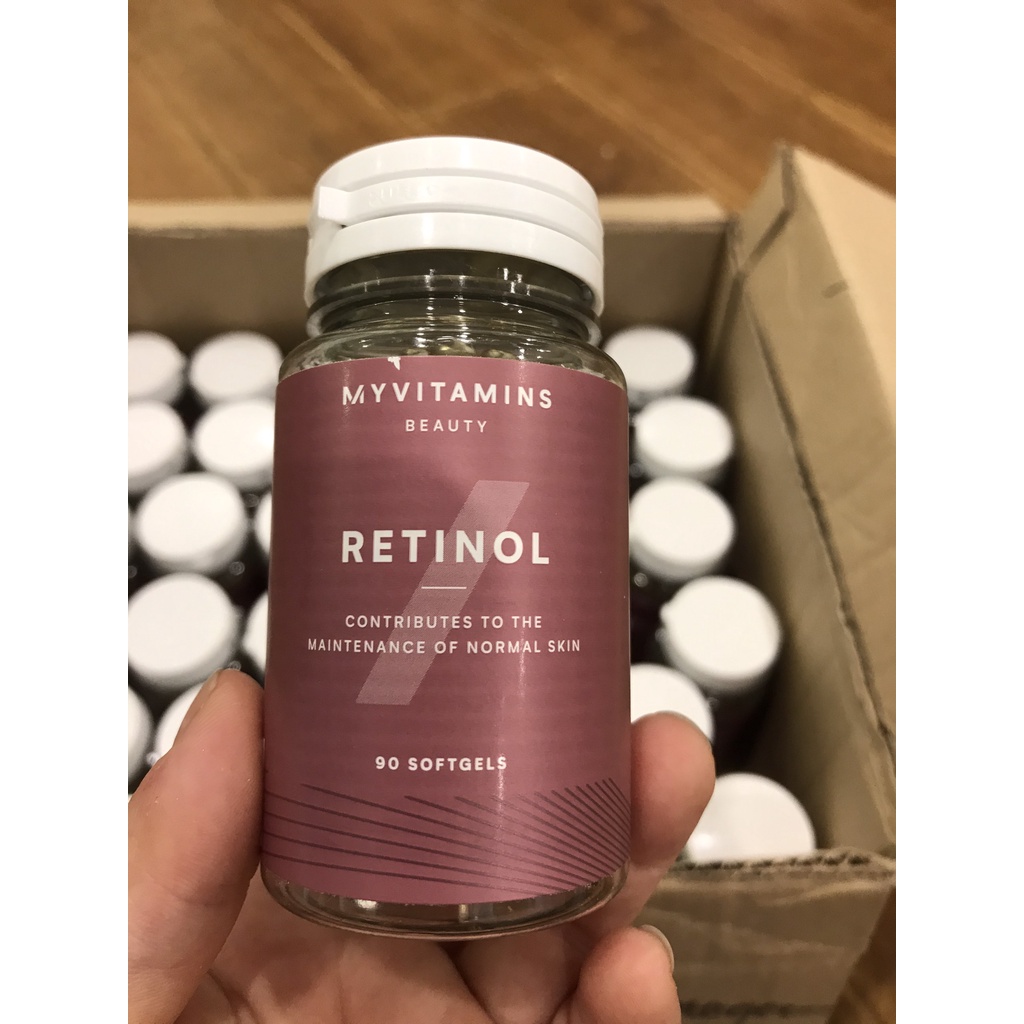 Viên uống Retinol Myvitamins Beauty 90 viên làm sáng da chống lão hóa UK