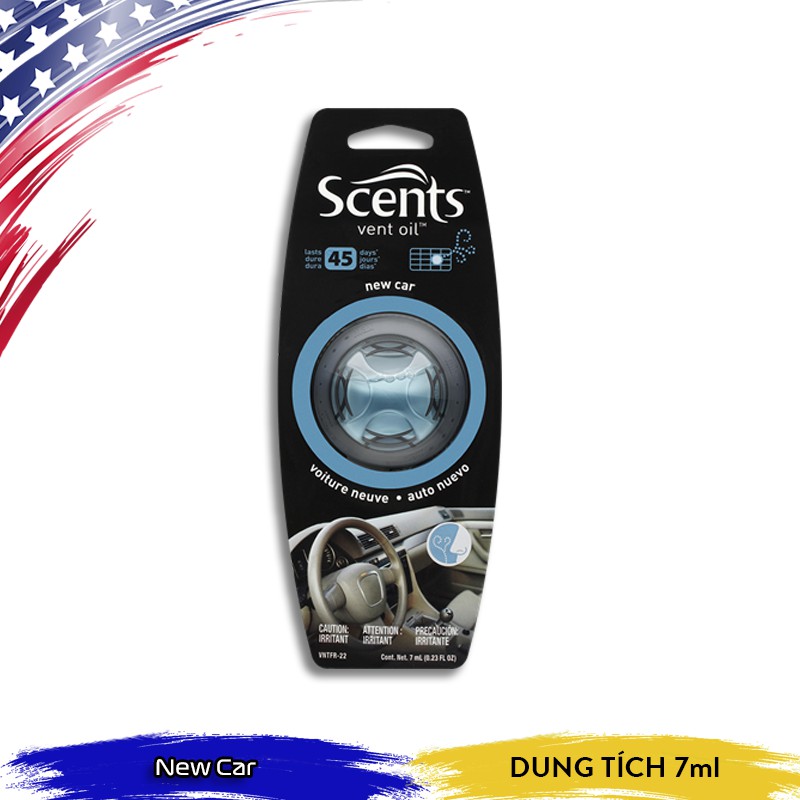 Tinh Dầu Gài Cửa Gió Khử Mùi Xe Hơi SCENTS VENT OIL 7ml khử mùi ô tô - Nhập Khẩu USA, nhiều mùi lựa chọn.