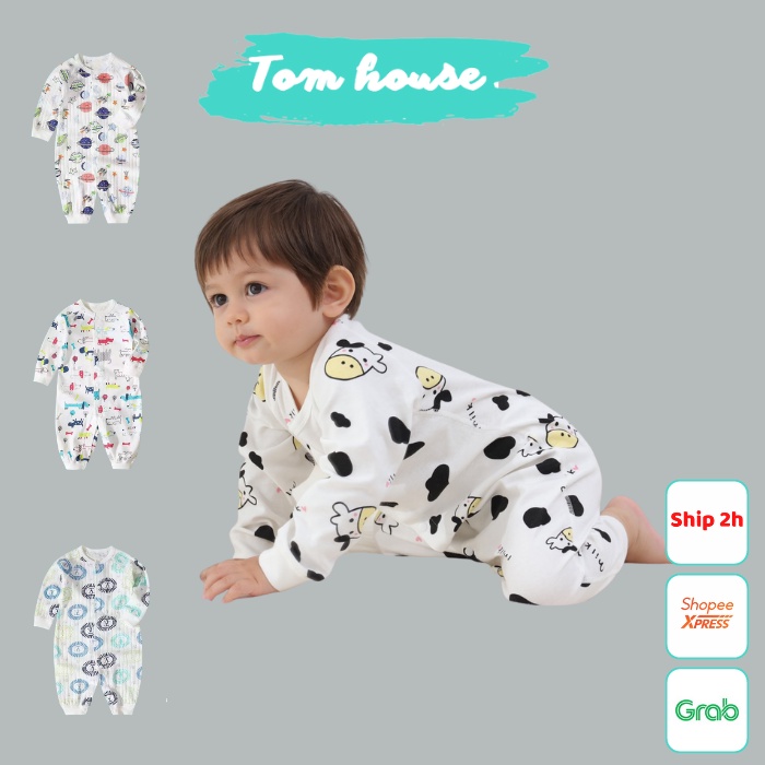 Bộ liền thân dài tay thu đông cho bé Trai bé Gái từ 3 đến 13kg 𝟏𝟕𝐁𝐃𝐃