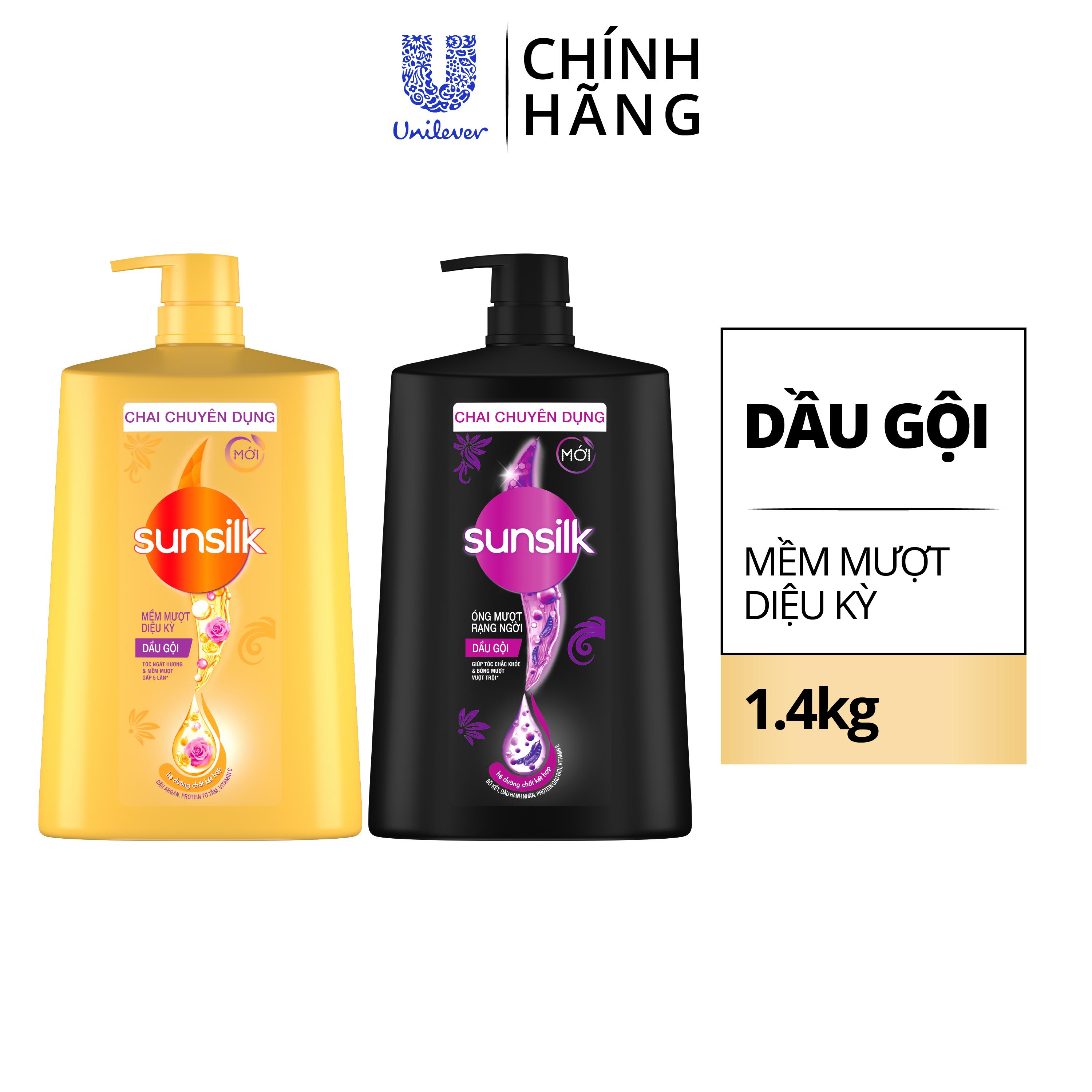 Dầu gội Sunsilk 1.4kg giúp tóc mềm mượt ngát hương với dưỡng chất thiên nhiên