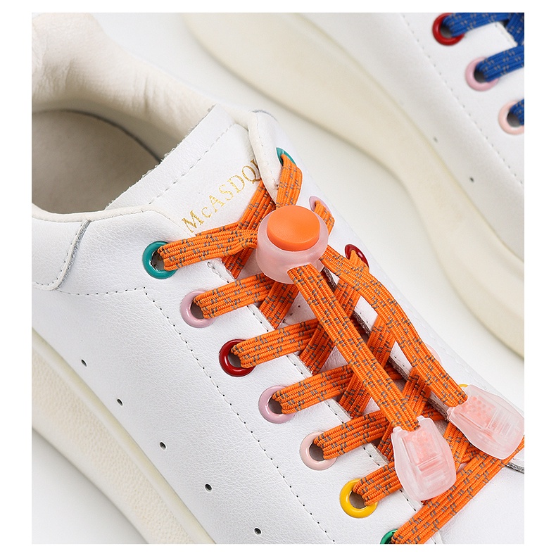 1 Cặp Dây Giày Thể Thao Phản Quang Co Giãn Dành Cho Trẻ Nhỏ Và Người Lớn