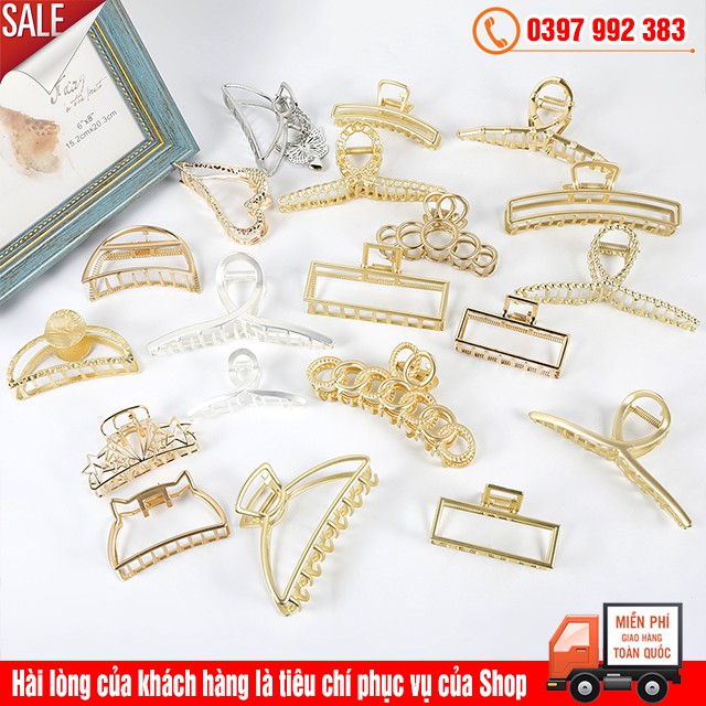 Kẹp Càng Cua Cố Định Tóc Bằng Kim Loại Nhiều Hình Dạng Độc Đáo