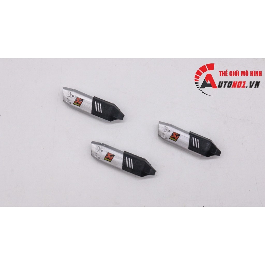 MÔ HÌNH LON PÔ SC PROJECT CR-T - AKRAPOVIC R1M  SILVER CHO MÔ TÔ 1:12