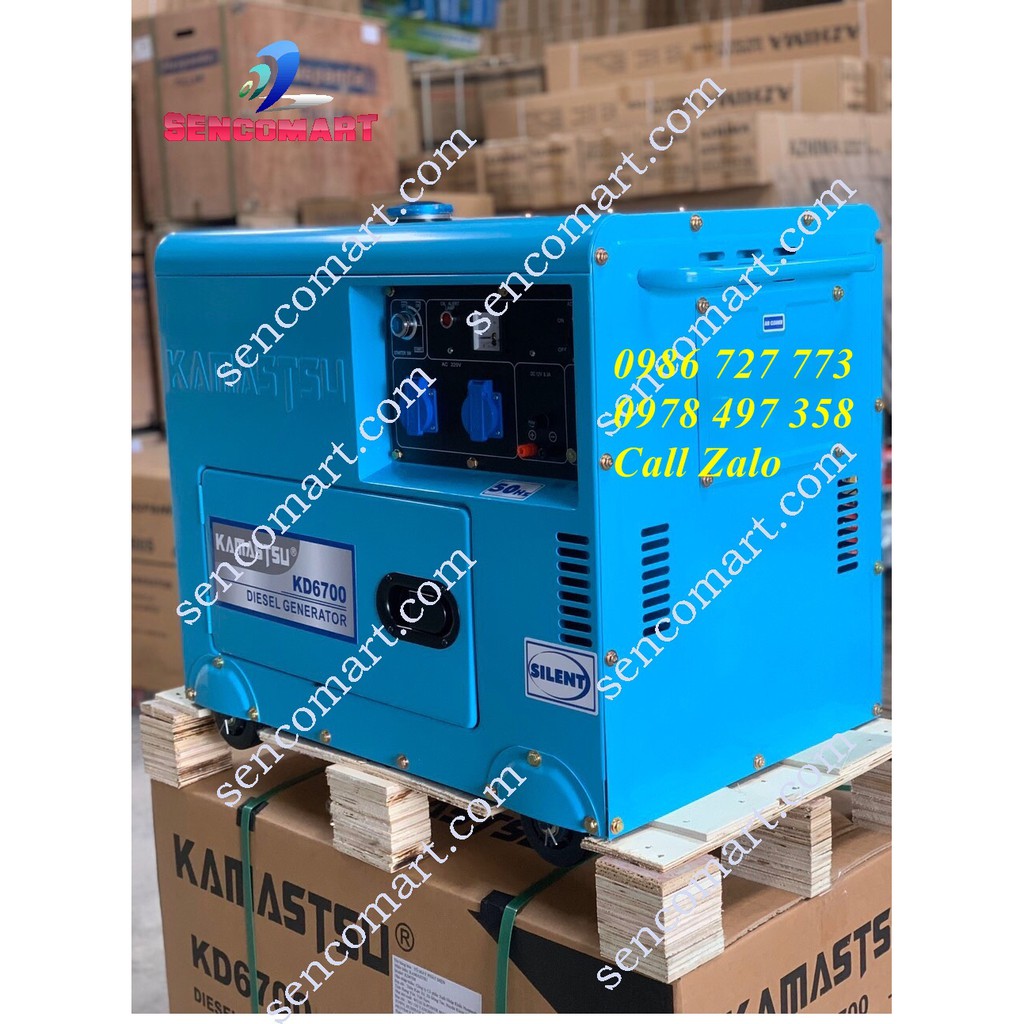 Máy phát điện chạy dầu 5kw tủ cách âm Kamastsu 6700 giá rẻ