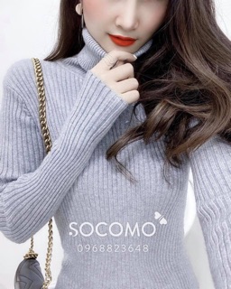 Đầm (váy) len tăm ( đũa ) body cổ lọ ( loại dầy ) #8061 (~85cm)
