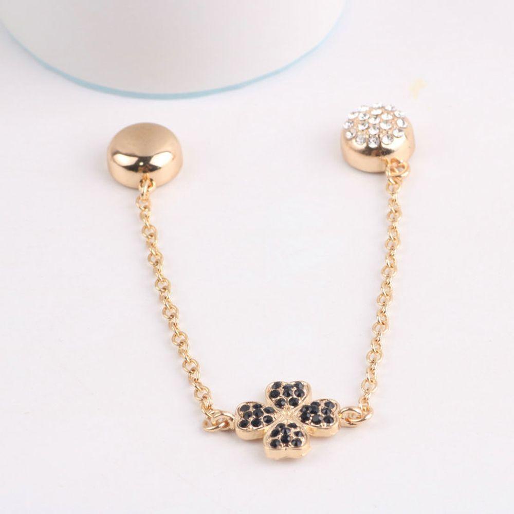 HARRIETT Kẹp Khăn Choàng Chống Trượt Đính Cỏ Bốn Lá Tua Rua Thanh Lịch Cho Nữ