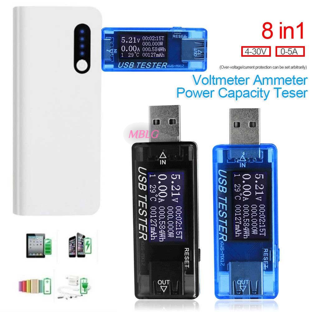 MG 8 In 1 Multifunction USB Detector Voltmeter Ammeter Power Capacity Tester Voltage Current Meter @vn