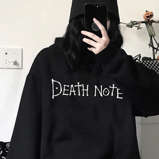 Áo Hoodie Tay Dài Oversize In Hình death note Phong Cách harajuku Đường Phố Cho Nữ