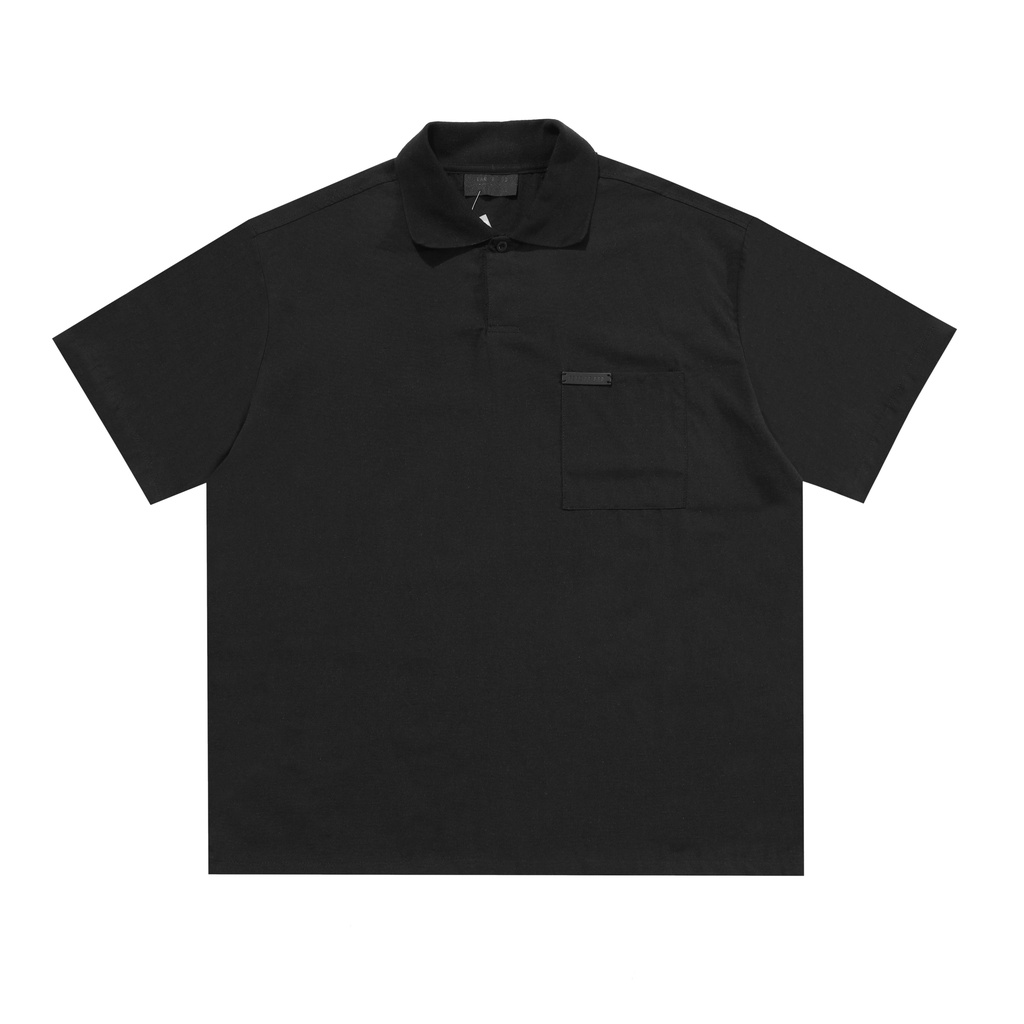 FOG Fear of God Season 7 Main Line Flocking Print High Street Polo Shirt Tide Brand Loose Short Sleeve T-Shirt