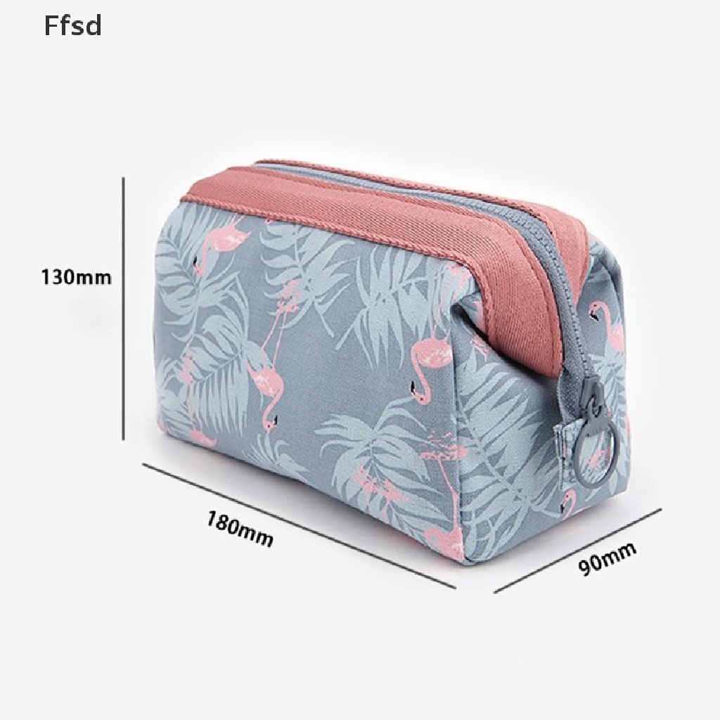 {Ffsd} Túi Đựng Đồ Trang Điểm Mỹ Phẩm Du Lịch In Họa Tiết Hồng Hạc Cho Nữ * Bán Chạy