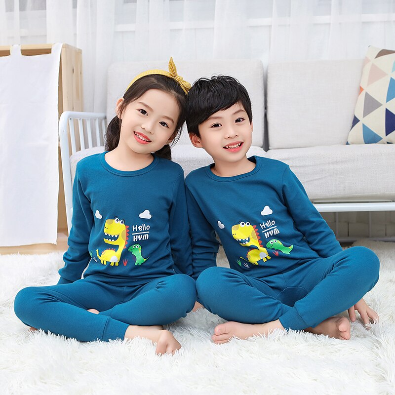 Bộ đồ ngủ pijama tay dài chất liệu vải cotton cho bé từ 2-12 tuổi