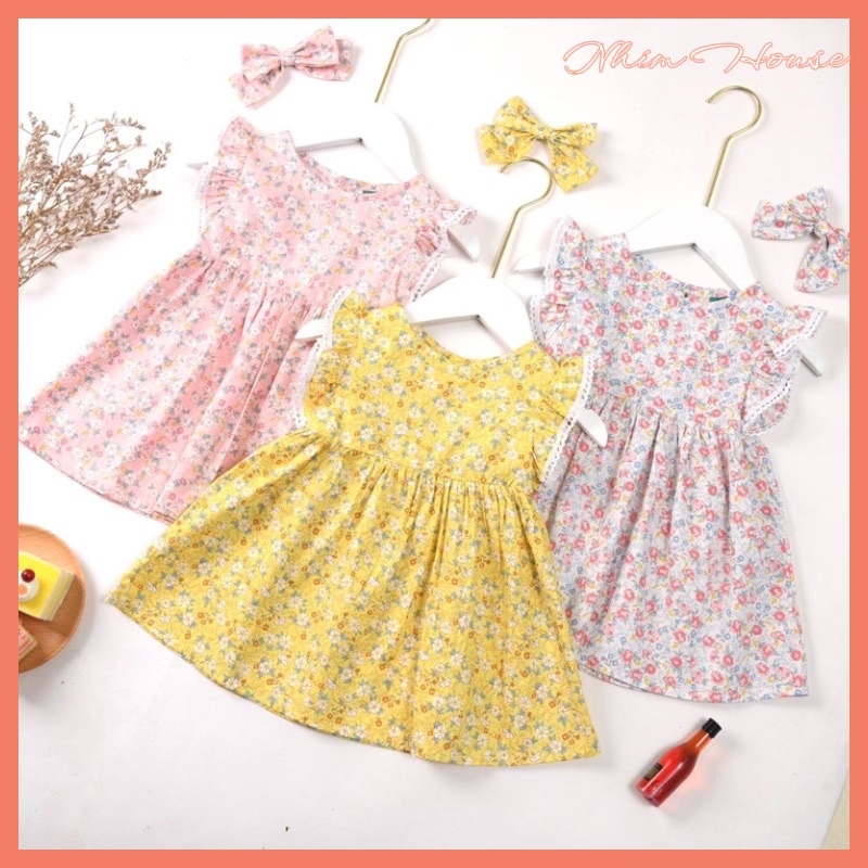 Váy đầm hoa nhí cánh tiên dễ thương cho bé (8-19kg)