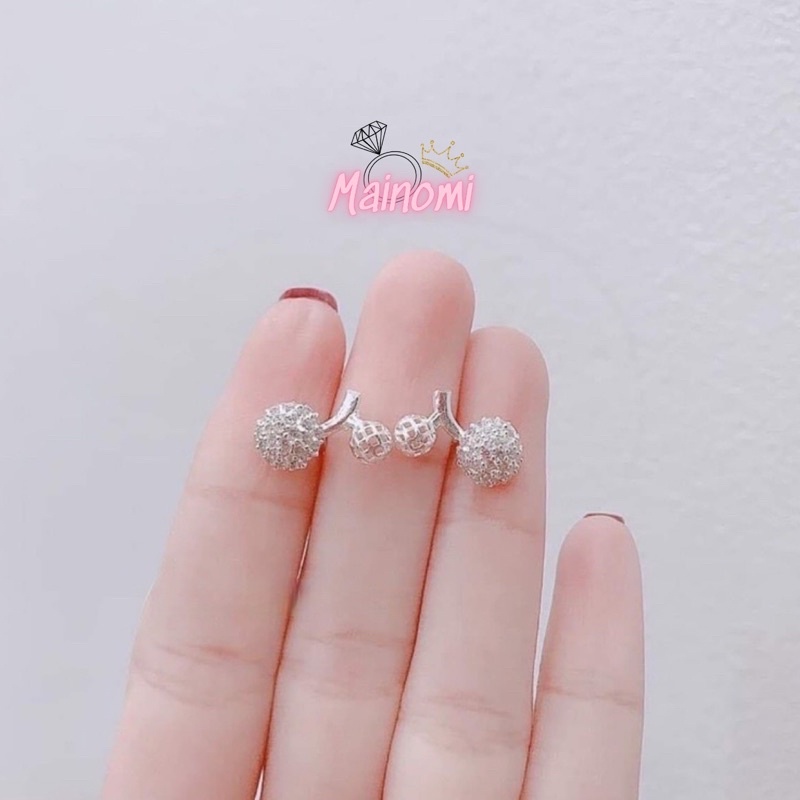 Bông tai nữ bạc ta, quả chery xinh xắn độc đáo Mainomi Shop Bạc Xinh