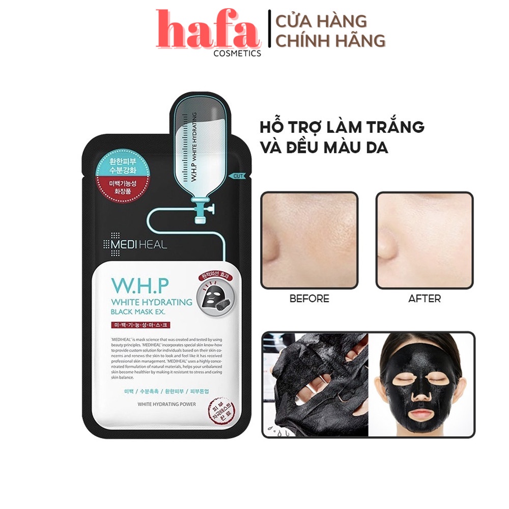 Mặt Nạ Than Hoạt Tính sạch sâu đều màu da Mediheal W.H.P White Hydrating Charcoal-Mineral Mask _ Mediheal Chính Hãng