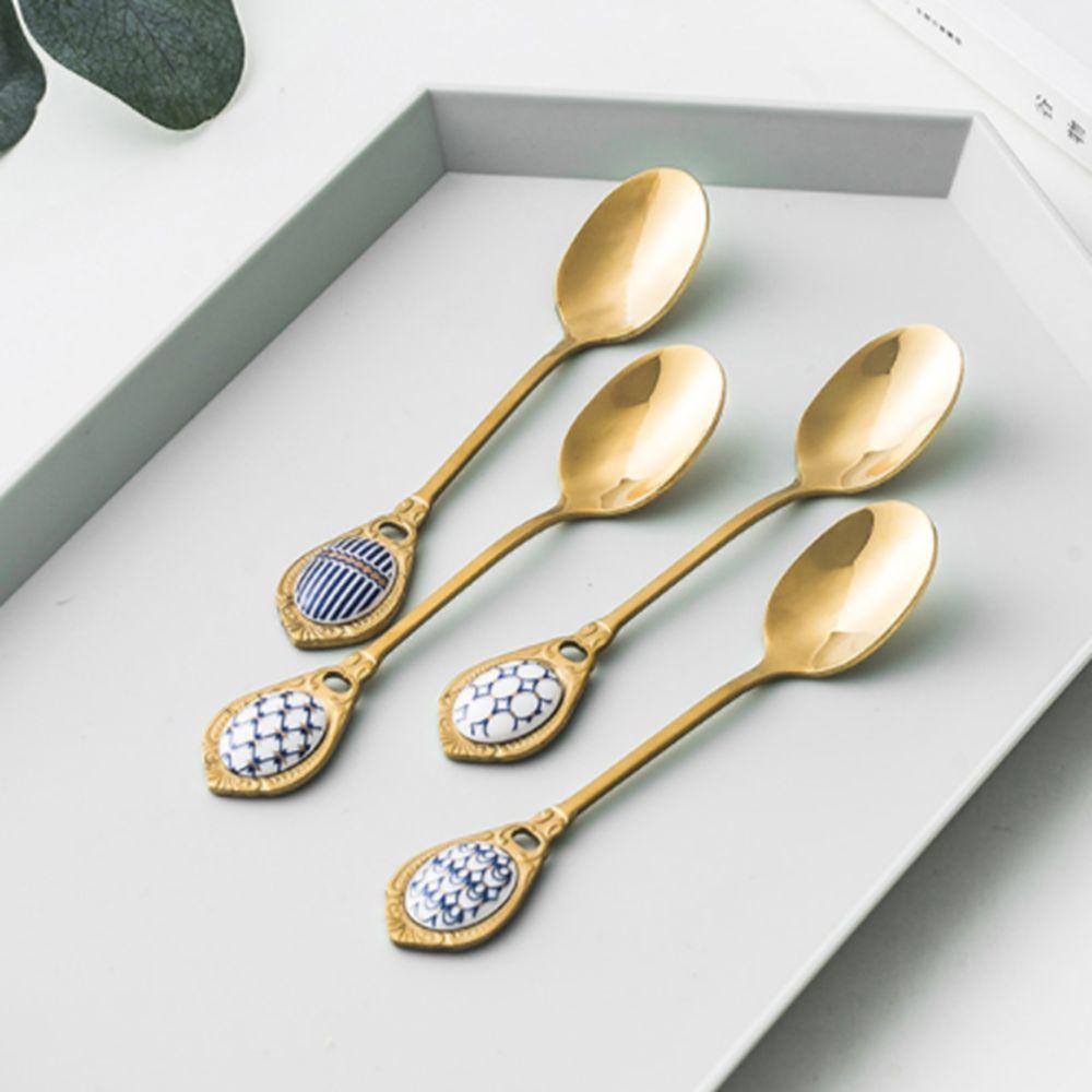 Muỗng Cà Phê Bằng Sứ Cán Dài Nhiều Màu Sắc