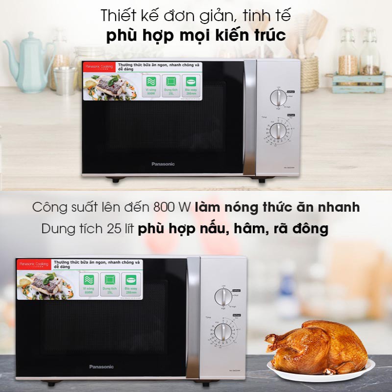 Lò vi sóng Panasonic NN-SM33HMYUE dung tích 25 lít công suất 800W chính hãng, bảo hành 12 tháng