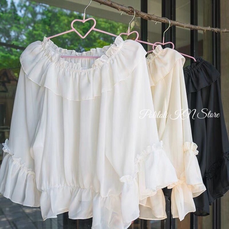 Áo blouse voan Lolita