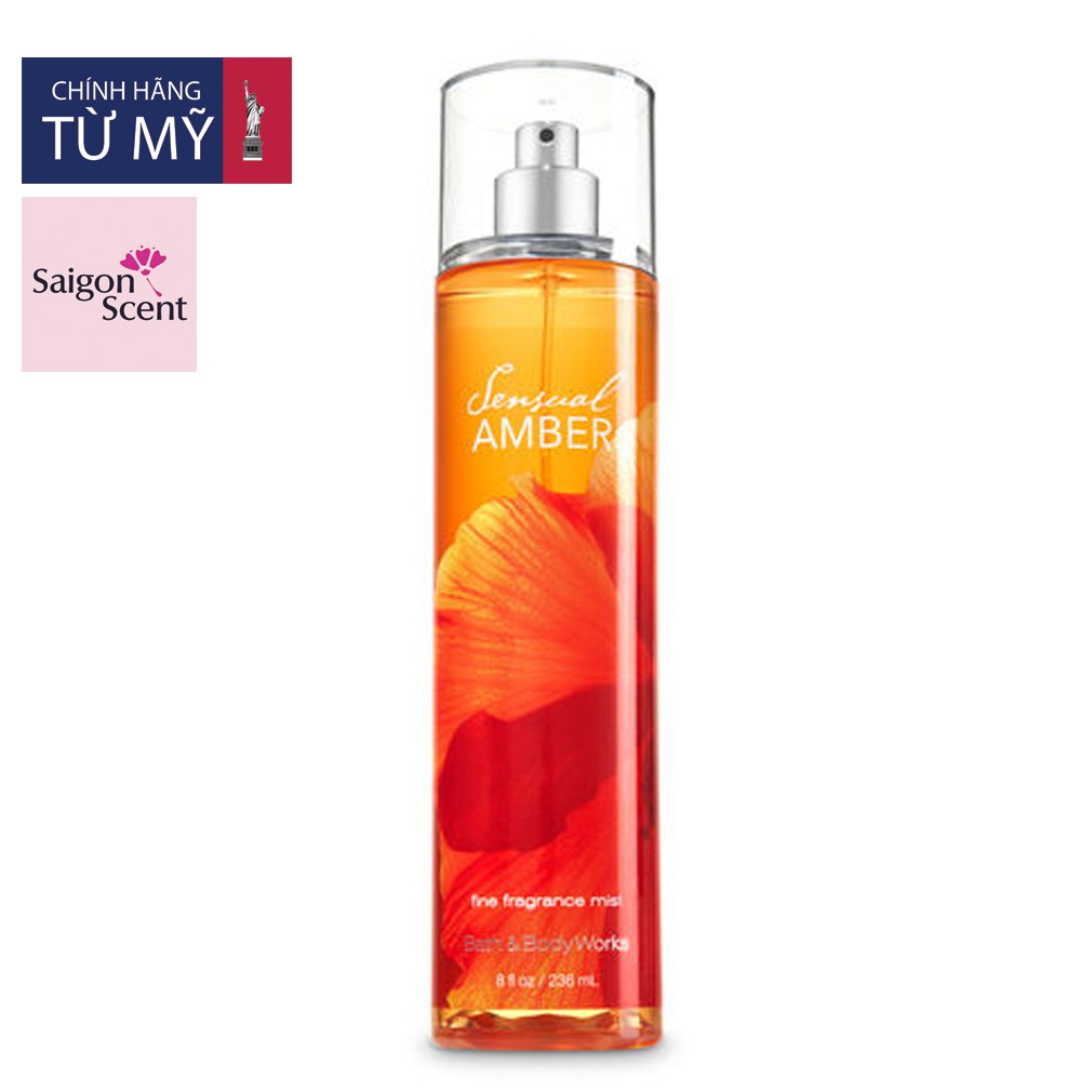 Xịt thơm toàn thân Bath &amp; Body Works Body Mist - Sensual Amber (236ml)