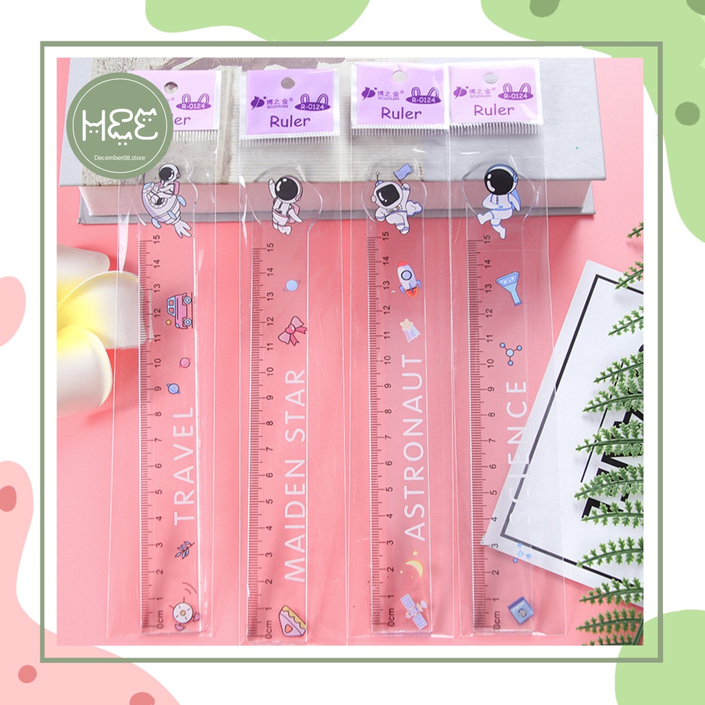 [V0035] Thước kẻ trong suốt phi hành gia 15cm December08.store