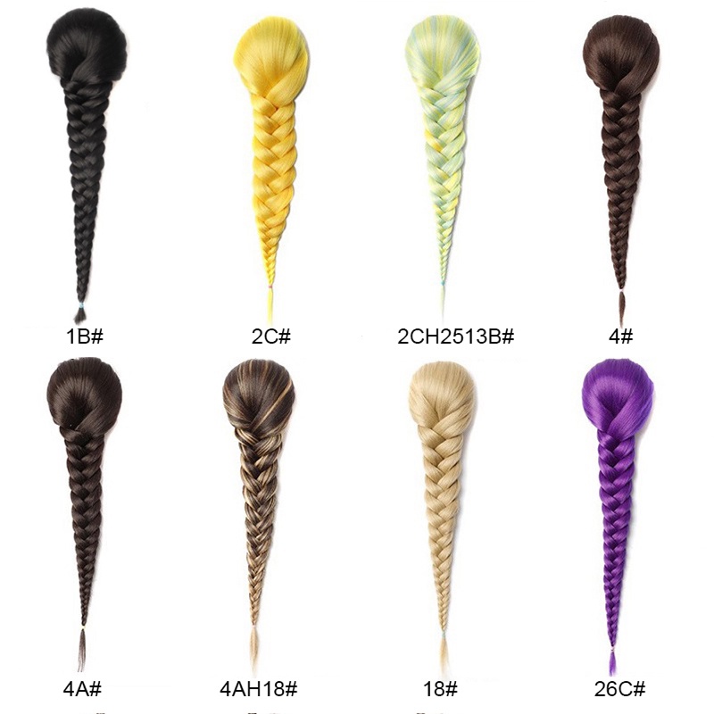 Bím tóc đuôi ngựa WIGSIN 18'' bằng sợi tổng hợp chịu nhiệt cao có dây rút tiện dụng cho nữ