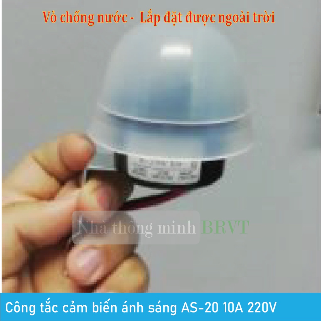 Công tắc cảm biến ánh sáng tự động bật đèn khi trời tối, tắt đèn khi trời sáng AC220V/10A [AS-20_220]