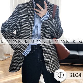 Áo blazer nữ Áo vest nữ form rộng họa tiết kẻ Gingham hai lớp KimDyn [KDBL04]