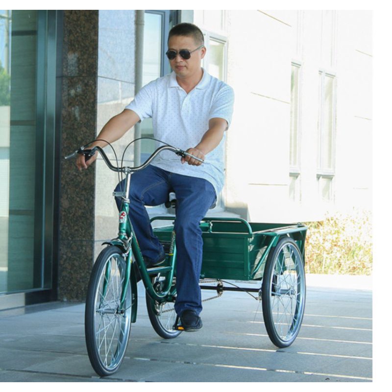 XE ĐẠP 3 BÁNH CHỞ HÀNG BẢN PHANH DÂY TẢI TRỌNG 100KG