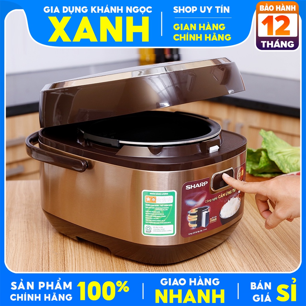 Nồi cơm điện cao tần Sharp 1.8 lít KS-IH191V-GL -Mới 100%- Lòng nồi 6 lớp,dày 3 mm