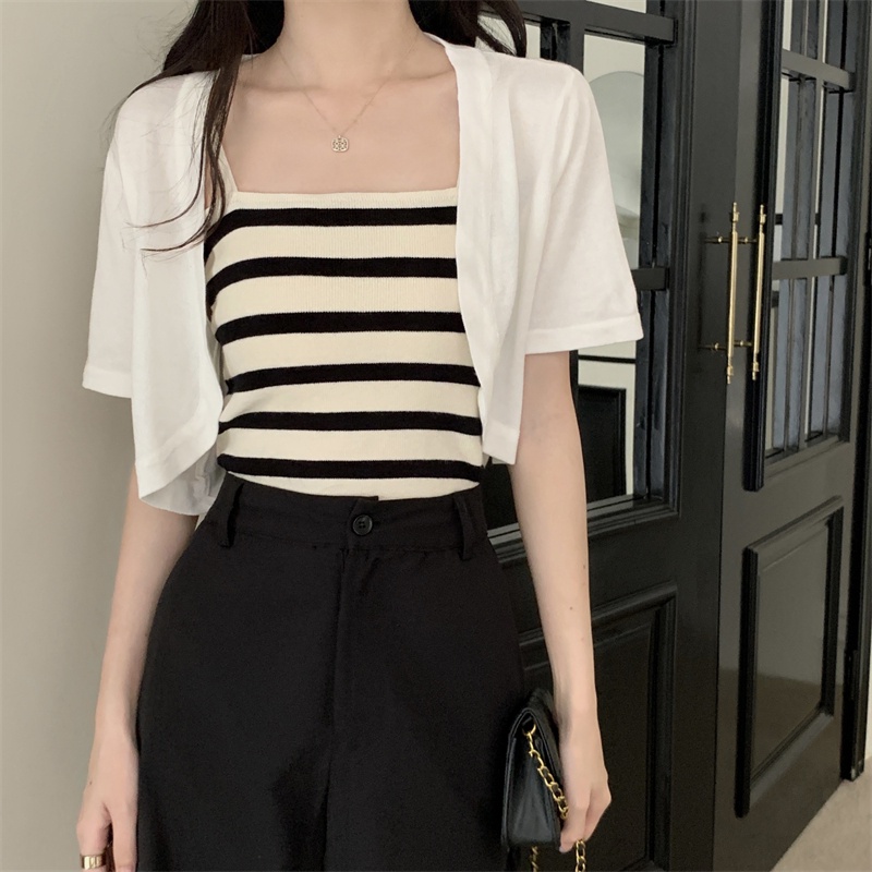 Áo Cardigan Dệt Kim Ngắn Tay Phong Cách Mới Mùa Hè 53581