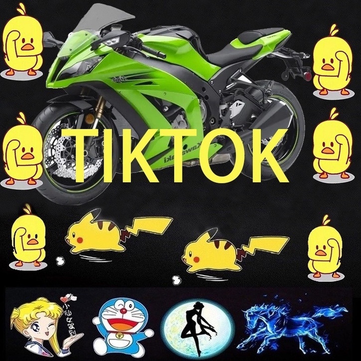 USB Pikachu Đèn Logo Cửa Xe Hơi Đèn Led chiếu cửa họa cho xe hơi Đèn chiếu laser không dây gắn cửa xe hơi hình phim hoạt hình năng động hello kitty xinh xắn Con vịt nhỏ màu vàng @SKVN