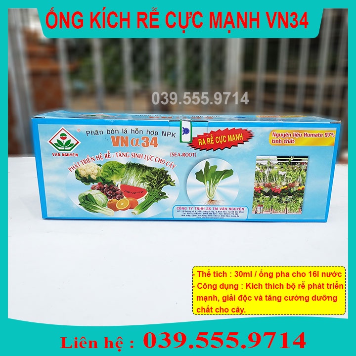 Kích Ra Rễ Cực Mạnh Ống VN34 - Tăng cường phát triển vi sinh vât, cải tạo đấtdưỡng chất cho cây