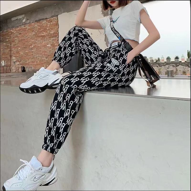 Quần Legging Lưng Cao 9 Tấc In Chữ Thời Trang Cho Nữ