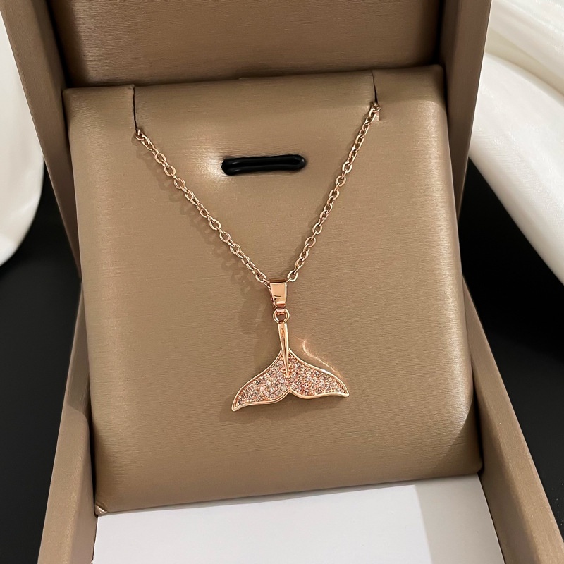 Simple And Fashionable In Temperament Necklace Clavicle Chain Necklace Mermaid Full Tail Diamond Fish Tail Necklace