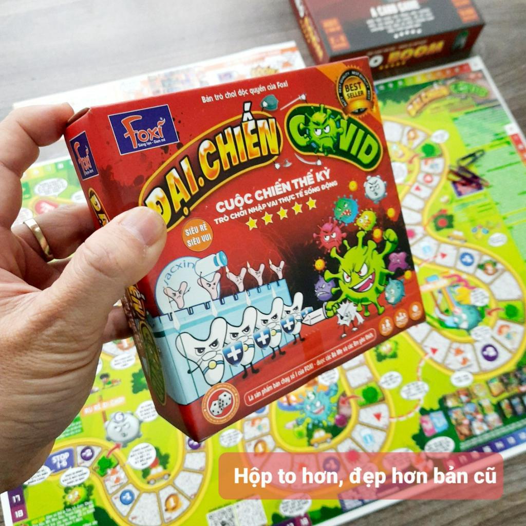 Boardgame-Đại chiến Covid Foxi-game nhập vai chân thực-hấp dẫn-tăng tương tác, kết nối thành viên nhóm bạn bè-gia đình