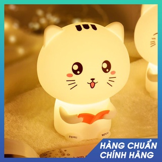 Đèn ngủ Silicon mèo siêu dễ thương, ánh sáng 20 màu, chạm cảm ứng chuyển màu