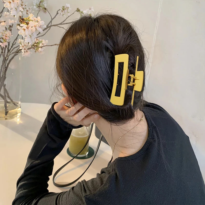 Kẹp tóc càng cua màu trơn phong cách Hàn Quốc đơn giản thời trang dành cho nữ