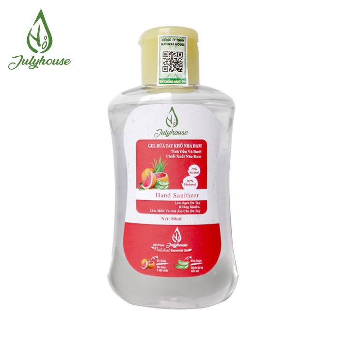 Gel rửa tay khô chiết xuất Vỏ Bưởi và Nha Đam 80ml JULYHOUSE