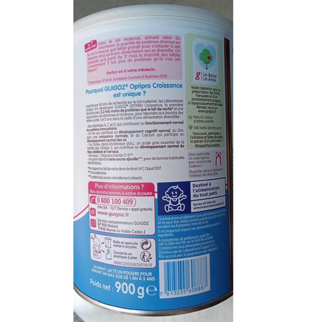 Sữa công thức guigoz3 lon 900gr