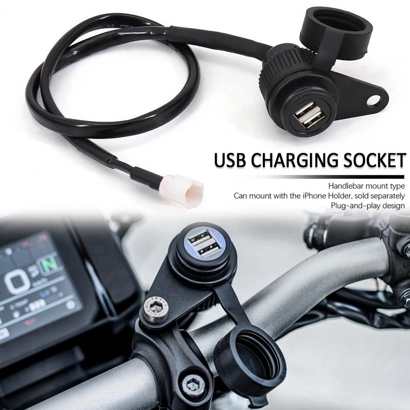 Cục Sạc Nhanh USB Kép Chống Nước Cho Xe Máy YAMAHA MT09 MT07 XSR700 Tracer 700 Tenere 700