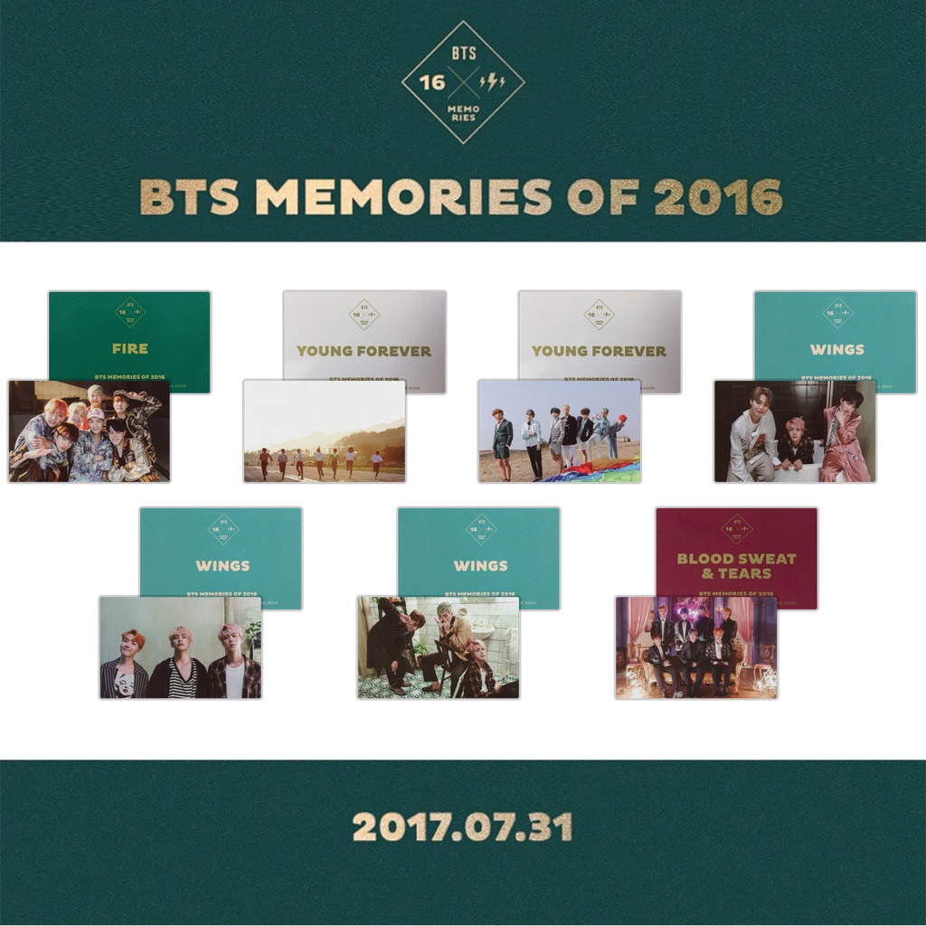 Photocard nhóm nhạc BTS - photo card BTS  - BTS memories các năm - hàng unoff