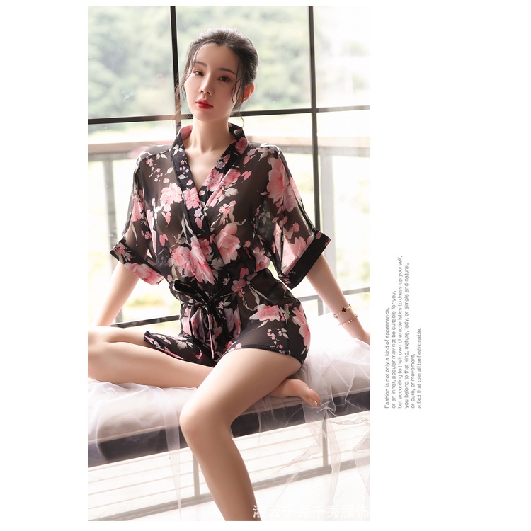 Váy ngủ xuyên thấu gợi cảm kiểu áo choàng kimono hàng nhập cao cấp G70