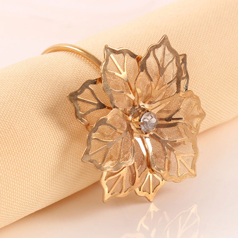 [newwellknown 0527] Napkin Rings Flower Wedding Banquet Family Gatherings Table Decor Napkin Holder