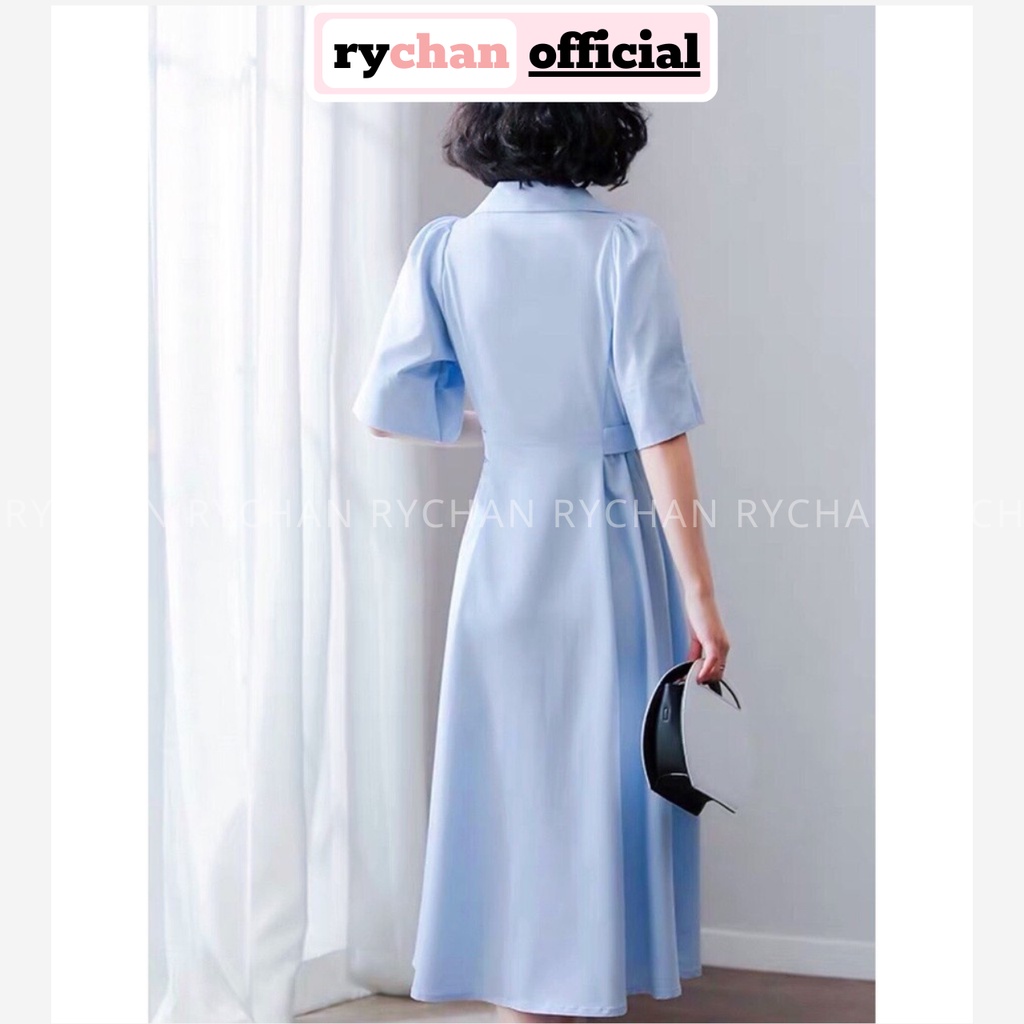 [ẢNH THẬT CUỐI] DX229 - Đầm Xòe Sơ Mi Dáng Dài Cổ Vest Công Sở